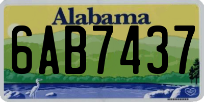 AL license plate 6AB7437