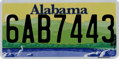 AL license plate 6AB7443