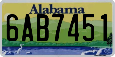 AL license plate 6AB7451