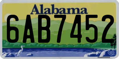 AL license plate 6AB7452
