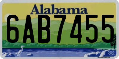 AL license plate 6AB7455