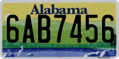 AL license plate 6AB7456