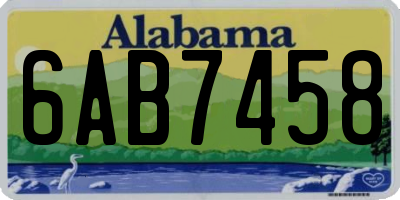 AL license plate 6AB7458