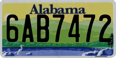 AL license plate 6AB7472