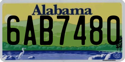 AL license plate 6AB7480