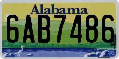 AL license plate 6AB7486