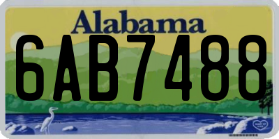 AL license plate 6AB7488