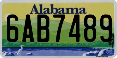 AL license plate 6AB7489