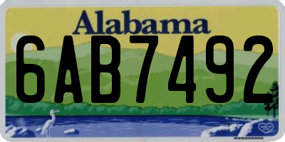 AL license plate 6AB7492