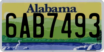 AL license plate 6AB7493