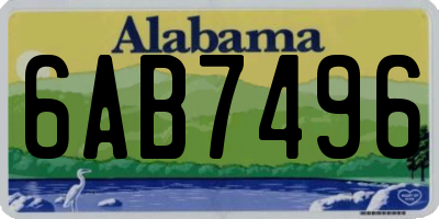 AL license plate 6AB7496