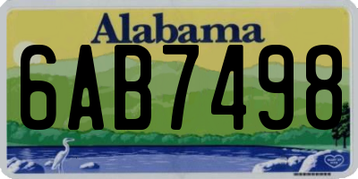 AL license plate 6AB7498