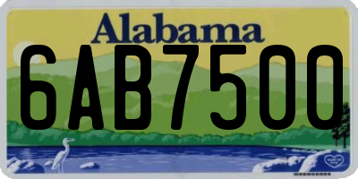 AL license plate 6AB7500