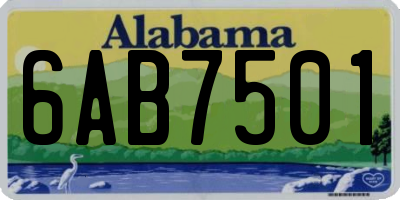 AL license plate 6AB7501