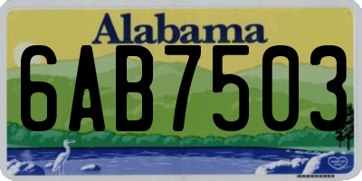 AL license plate 6AB7503
