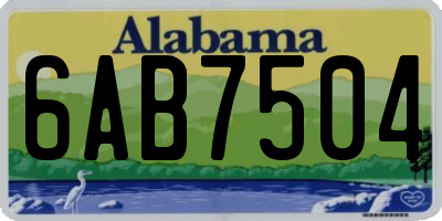 AL license plate 6AB7504