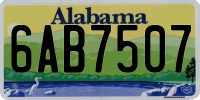 AL license plate 6AB7507