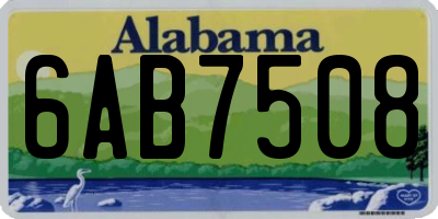 AL license plate 6AB7508