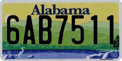 AL license plate 6AB7511