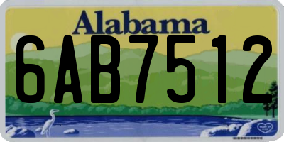 AL license plate 6AB7512