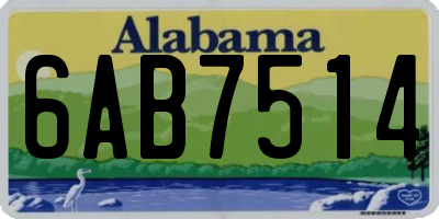 AL license plate 6AB7514