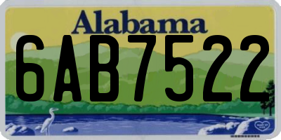 AL license plate 6AB7522
