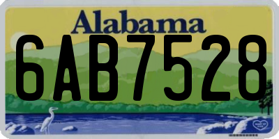 AL license plate 6AB7528