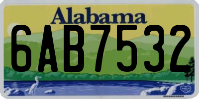 AL license plate 6AB7532