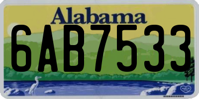 AL license plate 6AB7533