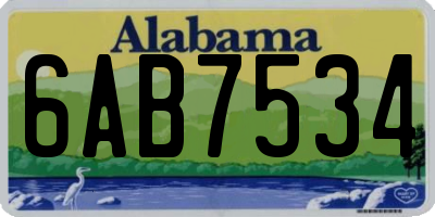AL license plate 6AB7534