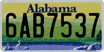 AL license plate 6AB7537