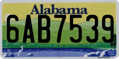 AL license plate 6AB7539