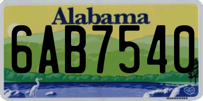 AL license plate 6AB7540
