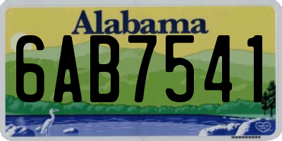 AL license plate 6AB7541