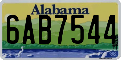 AL license plate 6AB7544
