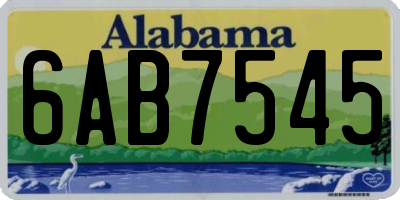 AL license plate 6AB7545