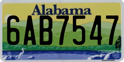 AL license plate 6AB7547