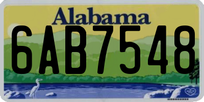 AL license plate 6AB7548