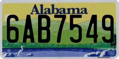 AL license plate 6AB7549