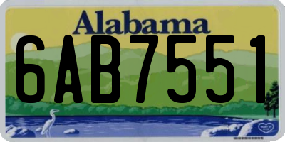 AL license plate 6AB7551