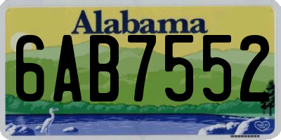 AL license plate 6AB7552