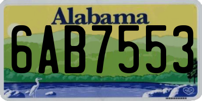 AL license plate 6AB7553
