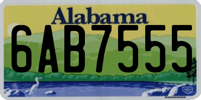 AL license plate 6AB7555
