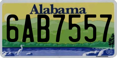 AL license plate 6AB7557