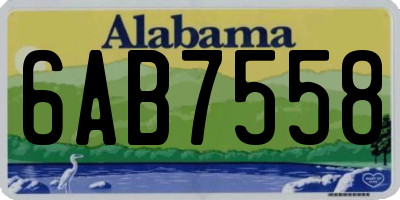 AL license plate 6AB7558