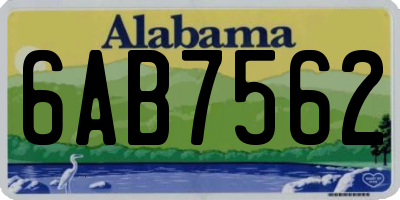 AL license plate 6AB7562