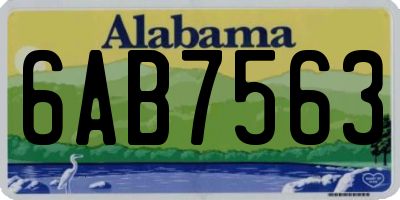AL license plate 6AB7563