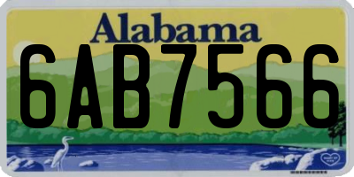 AL license plate 6AB7566