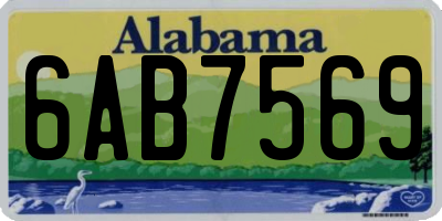 AL license plate 6AB7569