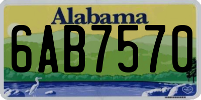 AL license plate 6AB7570